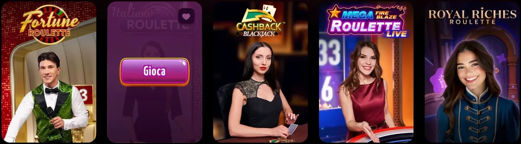 Giochi con Croupier dal Vivo